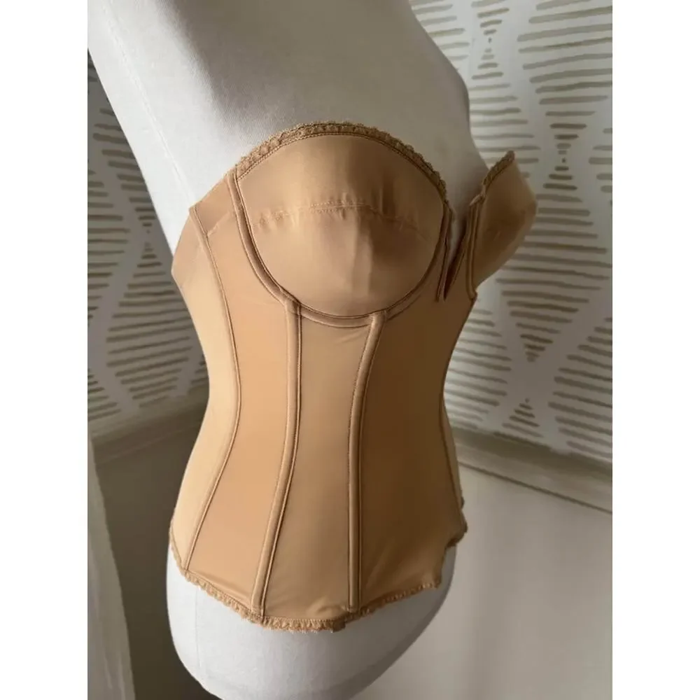 Dominique 34B Mocha Vivienne Convertible Strapless V Wire Longline Corset Bra